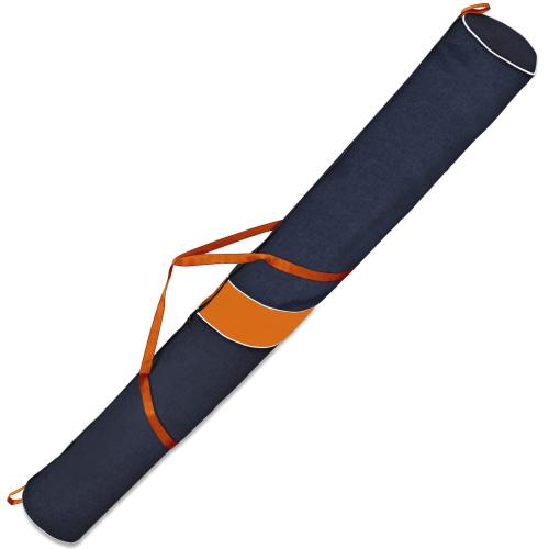 Pokrowiec torba na narty Premium granatowo-pomarańczowy