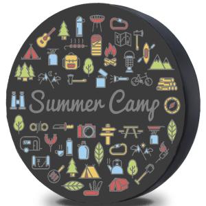 Spersonalizowany pokrowiec na koło zapasowe na wymiar Summer Camp