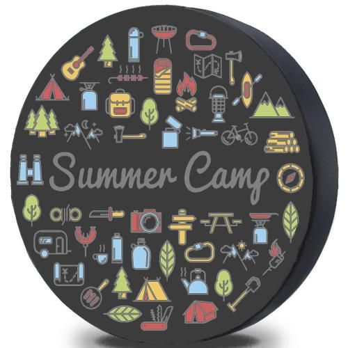 Spersonalizowany pokrowiec na koło zapasowe na wymiar Summer Camp