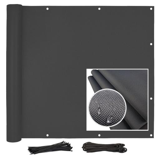 Jakościowa Osłona balkonowa zapewniająca prywatność grafitowa 6m