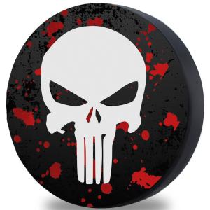 Spersonalizowany Pokrowiec na Koło Zapasowe na Wymiar z Ekoskóry | Blood Skull