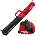 Zestaw Set Pokrowiec na Narty + Buty Premium CZERWONO CZARNY