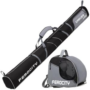Zestaw Set Pokrowiec na Narty + Buty Premium SZARO CZARNY