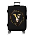 Personalizowany pokrowiec na walizkę z inicjałami A-Z Kwiaty M wariant Y