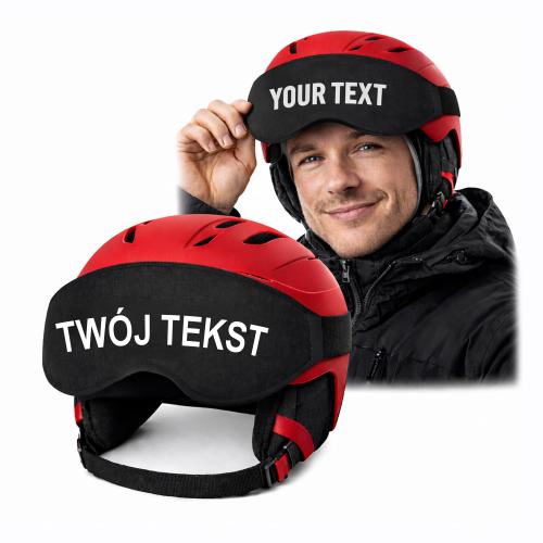 Personalizowana Osłona na wizjer kasku narciarskiego, etui elastyczne, TWÓJ TEKST
