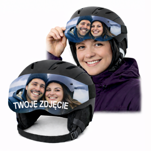 Personalizowana Osłona na wizjer kasku narciarskiego, etui elastyczne, TWOJE ZDJĘCIE