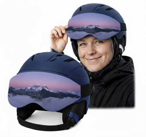 Osłona na wizjer kasku narciarskiego, etui elastyczne, Mountain Dusk