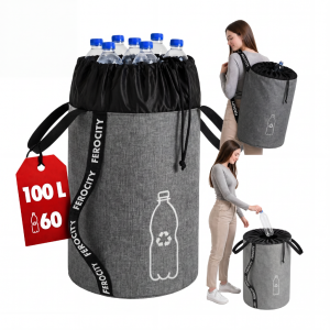Torba na butelki do recyklingu 100L Szary LEN