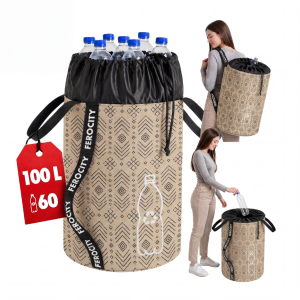 Torba na butelki do recyklingu 100L Boho beż