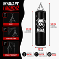 Worek bokserski Ferocity 120 × 30 cm do boksu, kickboxingu i MMA. Wybierz pusty worek lub wypełnienie 15, 20 albo 25 kg.